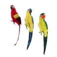 thumbnail image 1 of 3x Parrots Miniature Garden Decor Animal Bird Realistic Taxidermy Resin, 1 of 8