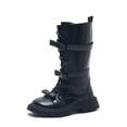 thumbnail image 2 of MIASHUI Kids Boots Girls Lace-Up Side Zipper High Boots Autumn Winter Walking Shoes,Black,2-2.5 Years, 2 of 9