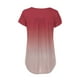 thumbnail image 5 of ICHUANYI Clearance Women Fashion V- Neck Gradient Printed Tunic Tops Buttons Short Sleeve T-shirt(Pink, M) ICHUANYI WER2023080700706, 5 of 6