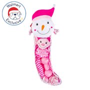 Holiday Time Dog Toy Stocking, 8 Pieces, Pink