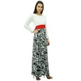 thumbnail image 4 of Bimba Women's Long Sleeve Red Belt Casual Summer Maxi Dress, 4 of 5