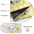 thumbnail image 6 of Round Rug 5Ft Washable Non-Slip, Lemon Gnomes Circle Area Rugs for Living Room Bedroom, Summer Country Yellow Fruit Wooden Plaid Indoor Floor Mats Carpet Runner for Home Decor Aesthetic, 6 of 8