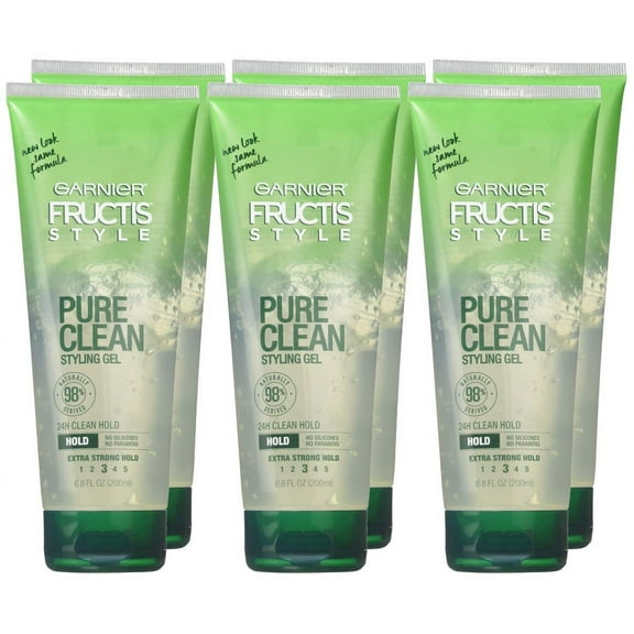 Garnier Fructis Style Pure Clean Styling Gel 6.8 oz (Pack of 6)