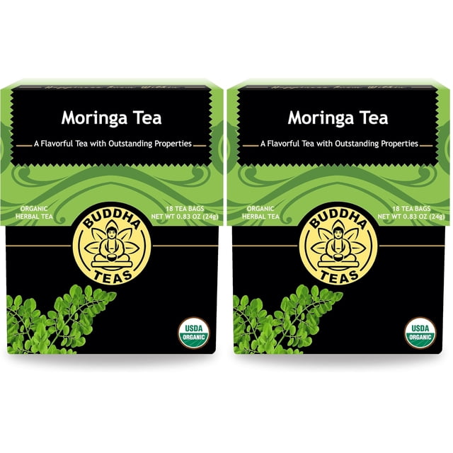 Tea Buddha Teas Moringa a base de hierbas sin cafeína, 18 bolsitas de té, 2