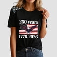 thumbnail image 5 of vigerkar 250th Anniversary USA Shirt Women American Flag T Shirt 4th of July Patriotic Tees America 250 Years Tops (Black, 5XL), 5 of 6