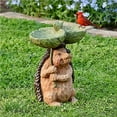 thumbnail image 2 of Naiovety Alimentador de pájaros de resina, estatua de animales de rana, conejo y zorro, herramienta de alimentación de alimentos de pie para Decoración del hogar, 2 of 6