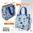 thumbnail image 3 of Pioneer Flower Floral Print Pattern Insulated Lunch Bag for Women & Adults,Large Portable Soft Cooler Lunch Bag,Thermal Food Storage Tote with Pearl Cotton,8.66L,8.75x5.75x9.5 Inch, 3 of 6