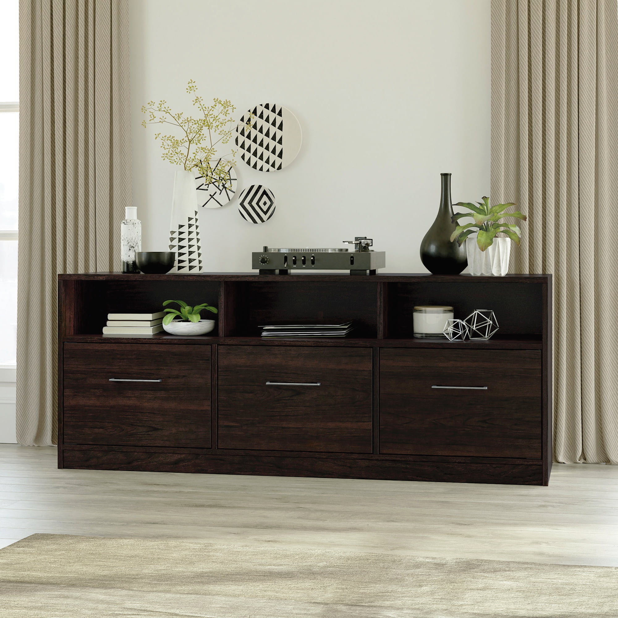 Sauder Beginnings TV Stand for TVs up to 60", Cinnamon Cherry Finish