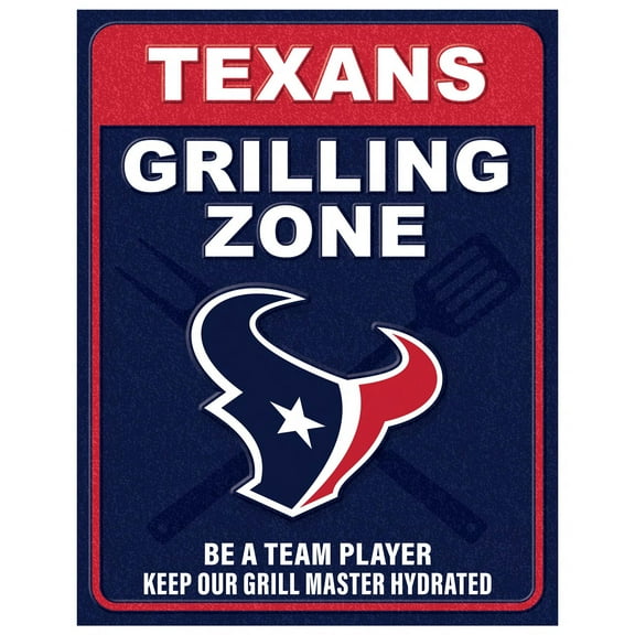 Houston Texans 13" x 20" Grill Zone Metal Sign