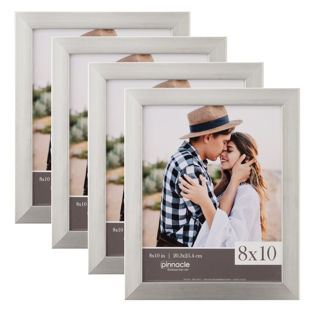 Pinnacle Frames and Accents 8"x10" Classic Silver Picture Frame, Black
