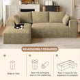 thumbnail image 6 of Wiilayok 107" Cloud Sectional Couch with L-Shape Chaise,Modern Modular Sofa with Deep Seat, Comfy Boneless Upholstered Couches for Living Room Bedroom,Camel, 6 of 10