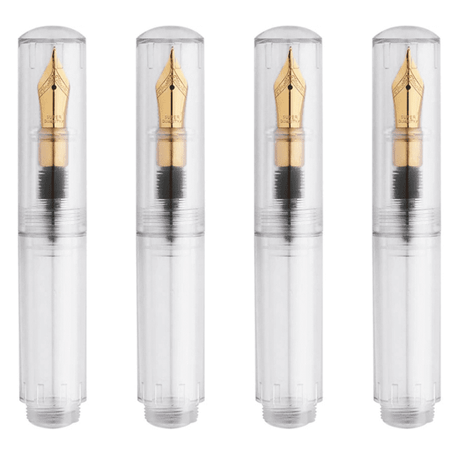 4X Mini Pocket-Size Eyedropper Fountain Pen Writing Ink Pen F Nib Ink Pen Portable Mini Pocket Pen Transparent