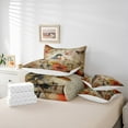 thumbnail image 6 of jejeloiu Country Bird Flower Bedding Comforter Set 7pcs,Rustic Farmhouse Queen Bedding Sets,Orange Beige Queen Sheet Sets For Child,Luxury Bedroom Decor Reversible, 6 of 8