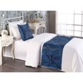 thumbnail image 2 of Monstera Leaves Bed Runner Set, Night Time Tropical Jungle Inspirations Palm Tree Leaf Pattern Art, Decorative Bedding Scarf & a Pillow Sham for Hotels Homes, Twin, Dark Blue Sea Blue, by Ambesonne, 2 of 3