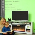 thumbnail image 4 of 70" Fireplace TV Stand for 80" TVs, Wood Entertainment Center with Open Storage and Electric Fireplace Heater, Farmhouse Media Console for Living Room, 4 of 9