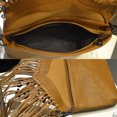 thumbnail image 3 of Bolso de hombro para mujer, con borlas, flecos, sobre, bolso portátil, de piel sintética, bandolera, marrón Advancent AP000973-03, 3 of 7