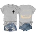 thumbnail image 3 of Womens Fashion Tees Tops Printed Round Neck Solid Color Short Sleeved 2025 Fall Outfits, 3 of 3