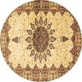 thumbnail image 1 of Ahgly Company Indoor Round Medallion Brown Traditional Area Rugs, 6' Round, 1 of 4