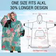 thumbnail image 4 of Oversized Wearable Blanket Hoodie,Labrador Dogs with Pioneer Flower Sherpa Blanket Hoodie with Super Pockets,Super Warm Fuzzy Pullover for Women & Men, 4 of 6