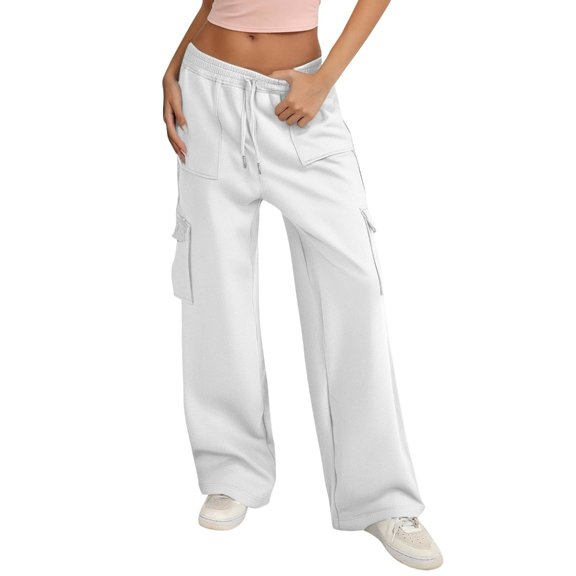 Women's Loose High Waist Straight Cargo Pants with Pockets Lightweight and Comfortable Sports Pants