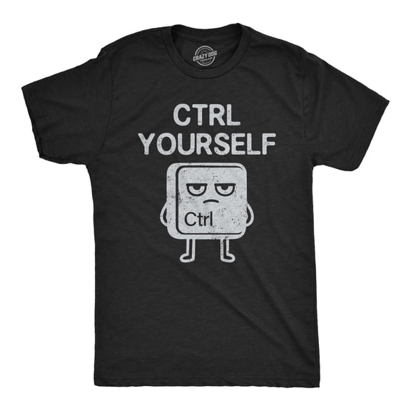 Mens Funny T Shirts CTRL Yourself Sarcastic Keyboard Graphic Novelty Computer Joke Tee For Men Graphic Tees