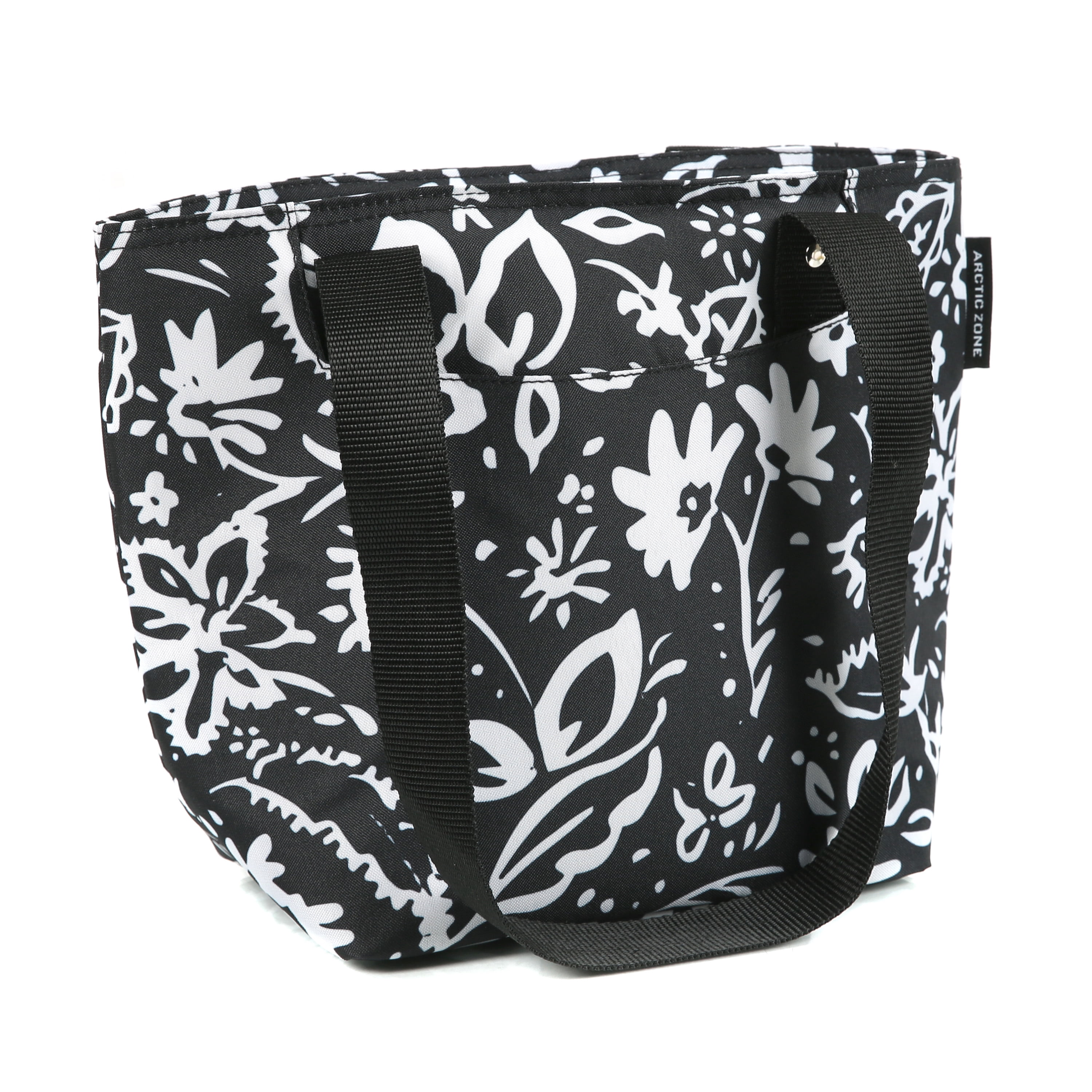 Arctic Zone Metropolis Lunch Tote, Lunch Bag For Women, Black & White Floral