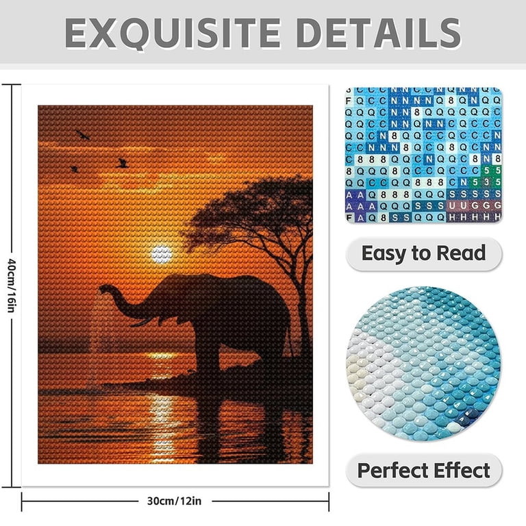 5D DIY diamond painting square drill 40x50 cm Elefante kit disegno pittura con i numeri tele per dipingere grandi dimensioni mosaico con perline adulti pittura con diamanti elefante mosaico bambini