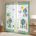 thumbnail image 2 of Castle Fairy Cute Dino Blackout Curtains Set of 2 (52x84 Each) for Children Kids Boys,Green Dinosaur Window Curtains,Woodland Animal Curtains and Drapes,Lightweight Room Decor, 2 of 6
