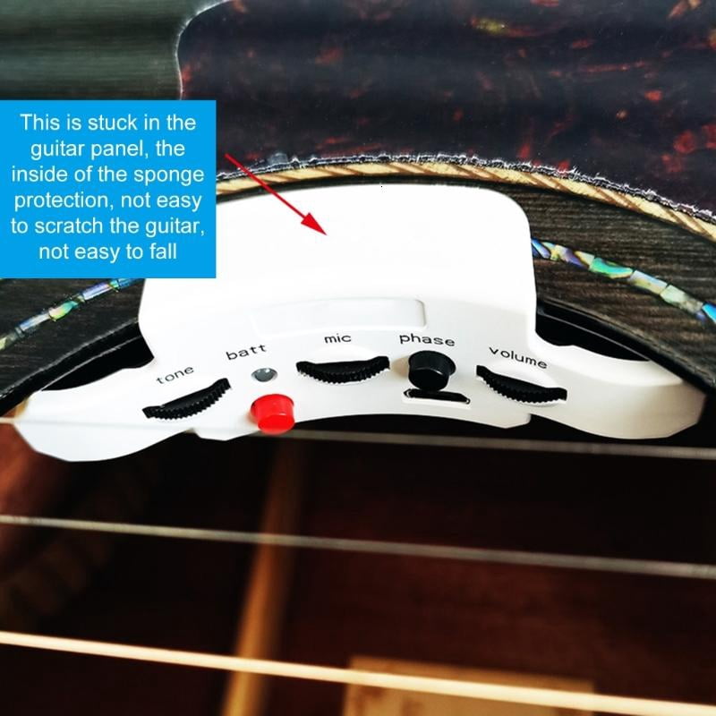 CEORPER Guitar Sound Hole Pickup Rechargeable Acoustic Guitar Pickup Enduring
