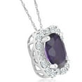 thumbnail image 2 of Pompeii 3 3/4Ct Oval Amethyst Diamond Pendant 10k White Gold Women's Neklace (G,I1), 2 of 5