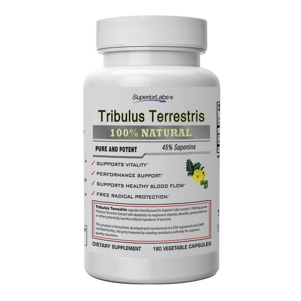 Superior Labs Tribulus Terrestris Testosterone Booster Cortisol Blocker with 45 Steroidal