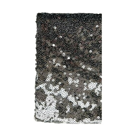 

3mm Shiny Sequin Fabric Easy to Cut Costume Fabric for Making Tablecloth Table Runner Dress 135x100cm(Black)