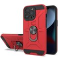 thumbnail image 1 of Kaleidio Case For iPhone 13 Pro (6.1") [Bumper Shield] Slim Shockproof Armor [Ring Stand] Protective 2-Piece Cover [Red/Black], 1 of 2