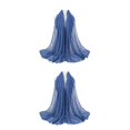 thumbnail image 3 of Minnieouse Bufanda de empalme de bolas de lana Tie-dyed Transpirable Cómodo Pañuelo para el cuello Diseño aerodinámico Buena elasticidad 12Azul mezclilla 2piezas, 3 of 6