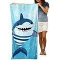 thumbnail image 7 of GooTPa Cartoon Shark Design Beach Towel, Oversized Microfiber Beach Towel Lightweight Quick Dry Towels for Women Men Pool Beach Camping Travel Family Vacation Essentials Adults Gift - 30x60 in, 7 of 7