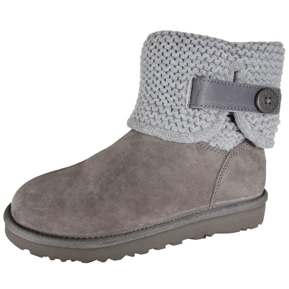 UGG Womens Shaina Knit Boot Shoes, Grey 