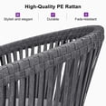 thumbnail image 5 of PURPLE LEAF 9 Pieces Patio Dining Set, Rectangular Aluminum Outdoor Table and 8 Wicker Chairs with Cushions for Garden Kitchen and Porch, Grey, 5 of 9
