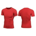 thumbnail image 4 of Tauxra Men's Compression Shirt Long Sleeve Athletic Workout T-Shirts Top Active Sport Baselayer Undershirt Gear Shirt Red 2XL, 4 of 4