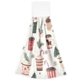 thumbnail image 7 of Yayeee Kitchen Hanging Hand Towels Set of 2 with Loop Bathroom Absorbent Tie Towel, Christmas Cups, 7 of 7