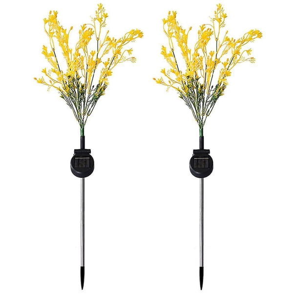 Juego de 2 faroles solares de colza para césped, para iluminación de puesta a tierra de jardines, parques y paisajes al aire libre.