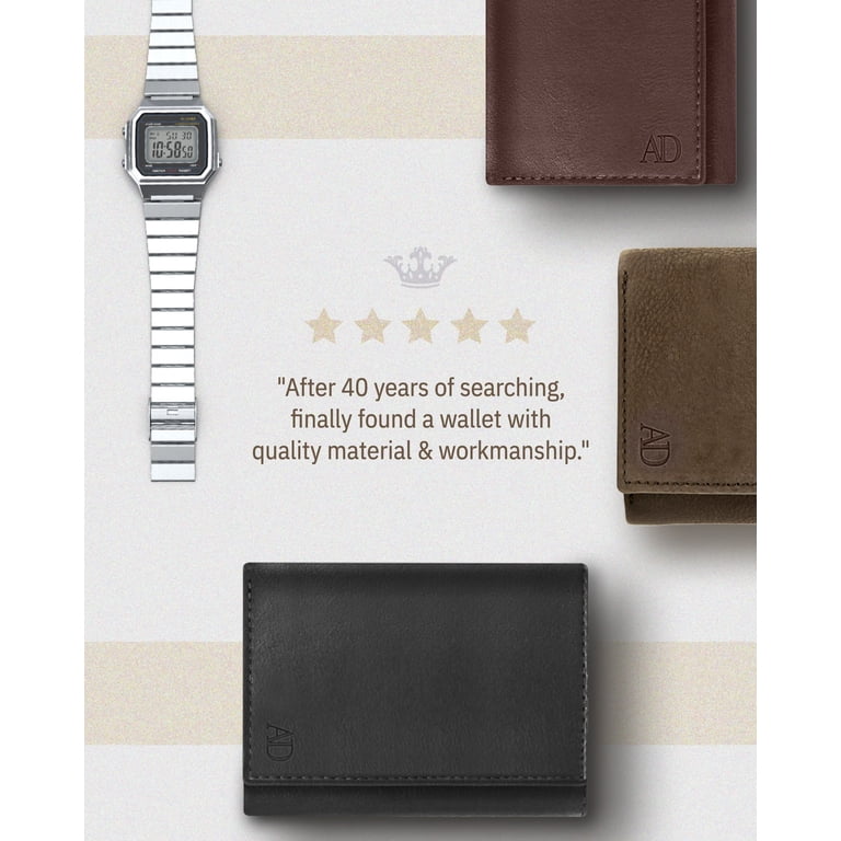 Access Denied RFID Trifold Wallet, Genuine Leather, Brown photo 2