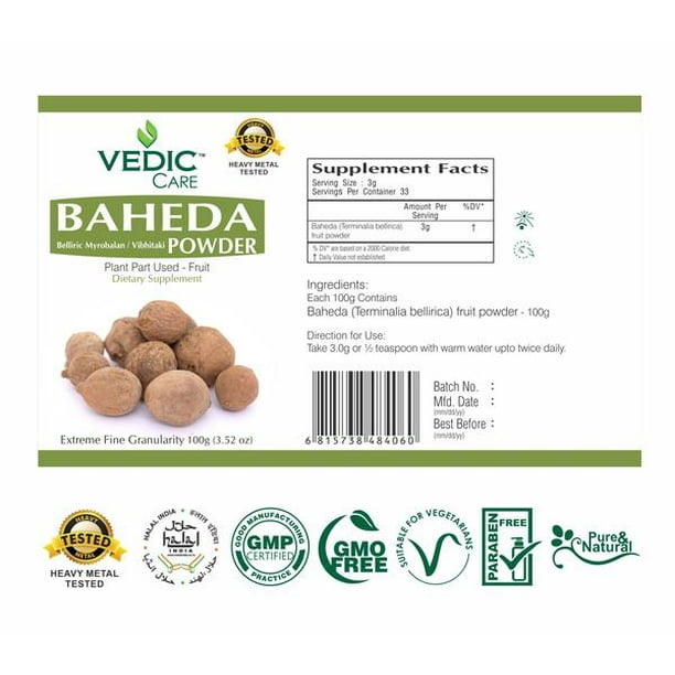 Vedic Care Baheda Powder 100gm Vedic Care Baheda Powder 100gm