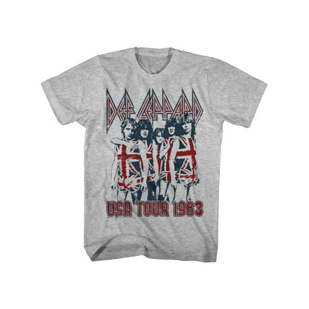 Def Leppard 80s Heavy Metal Band Rock n Roll 1983 USA Tour Adult T-Shirt