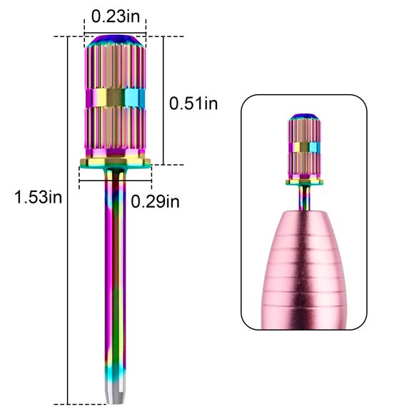 Rolybag nail drill heads nail drill bits sanding band shaft 3/32 inch nail drill bits mandrels for electric file nail sanders manicure pedicures home salon & spa (10-Colorful)