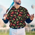 thumbnail image 5 of Lsque Sweet Red Cherry Pattern Mens Polo Golf Shirts Funny Graphics Shorts Sleeve Button Shirts Baseball T-shirt-Medium, 5 of 7
