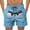 001 Light Blue, variant on Mens Beach Shorts Funny Face Print Elastic Drawstring Waist Swim Trunk Summer Casual Vacation Outfits