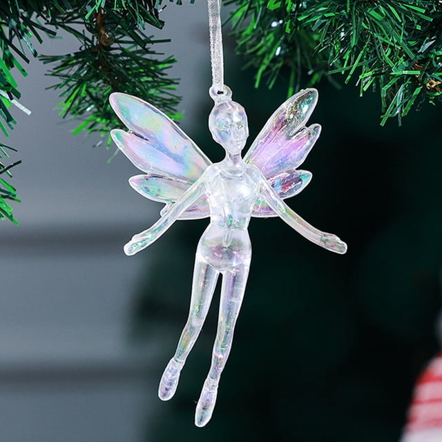 Puntoco Adornos colgantes de copos de nieve acrílicos para Navidad, decoración para árbol de Navidad, decoración de copos de nieve de cristal de hielo transparente, regalos de Navidad