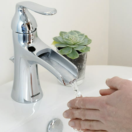 Speakman Caspian Single-Hole Bathroom Faucet with Pop-Up Drain Assembly, Polished Chrome