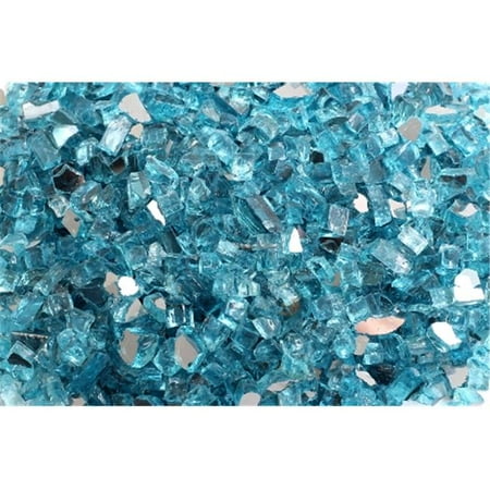 FireGlass Plus Q-CBR-10 Quarter Inch Caribbean Blue Reflective Fire Glass, 10 Pound Bag