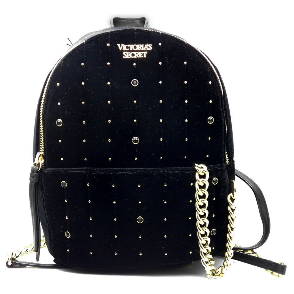Victoria's Secret Victoria's Secret Black Velour Backpack with One